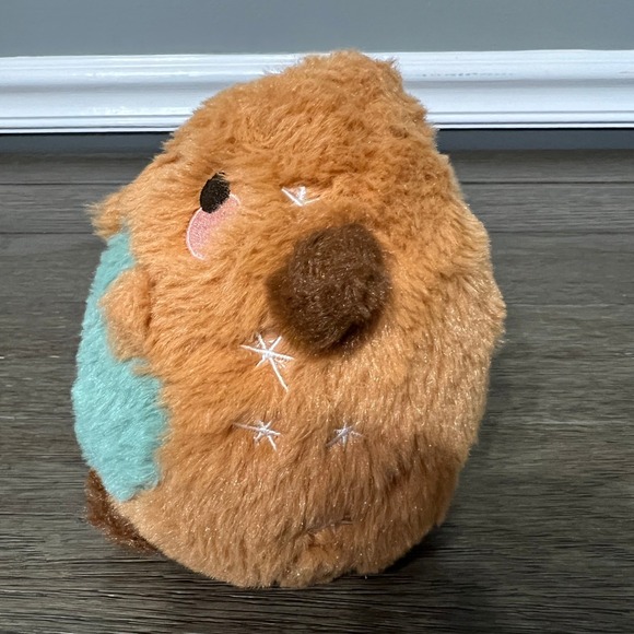 Adorable Kawaii Plush Toy Brown & Teal Cute Stuffed Animal Gift for Kids - Picture 2 of 5